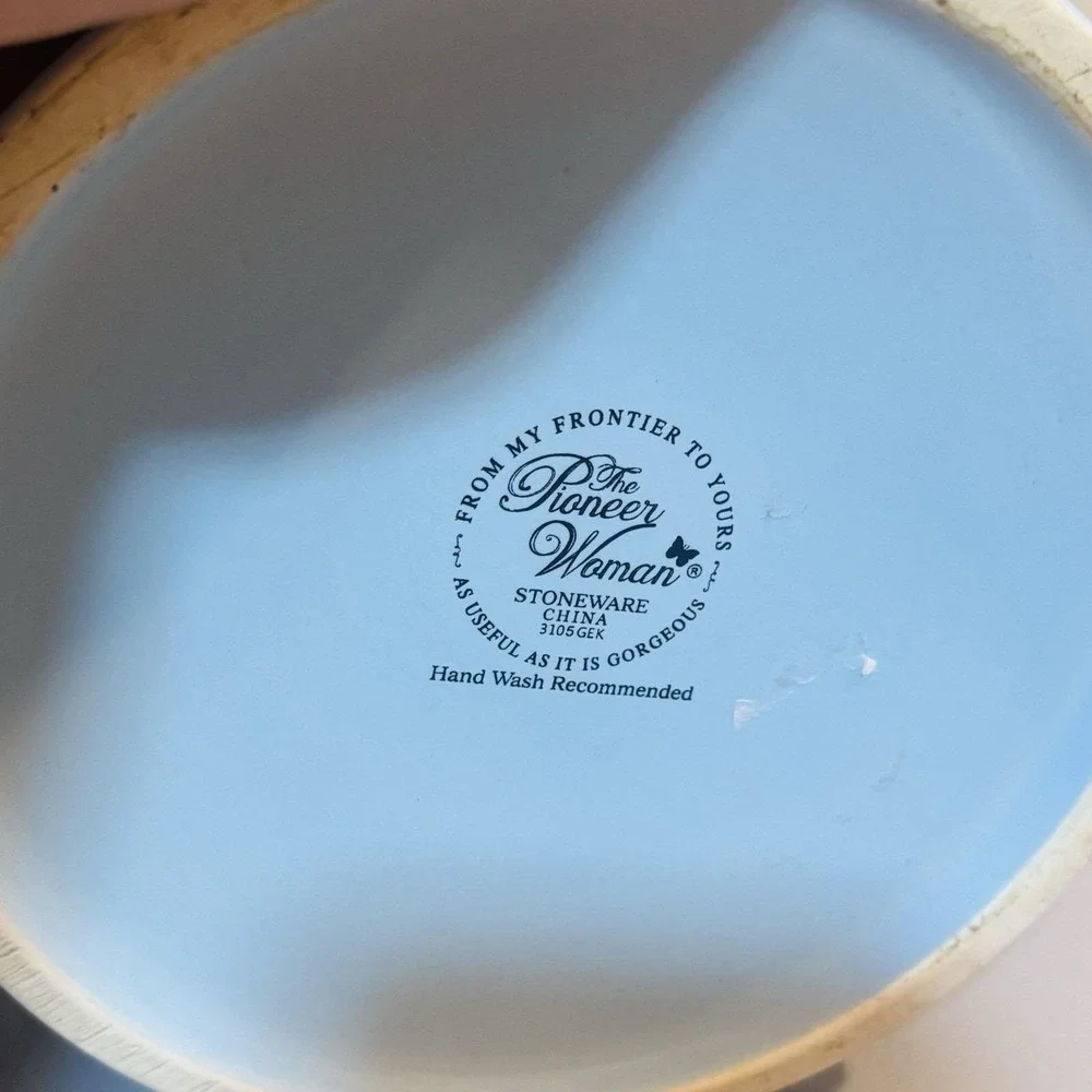 Pioneer Woman Breezy Floral Spring Bouquet Fresh Garlic Keeper Blue No Lid